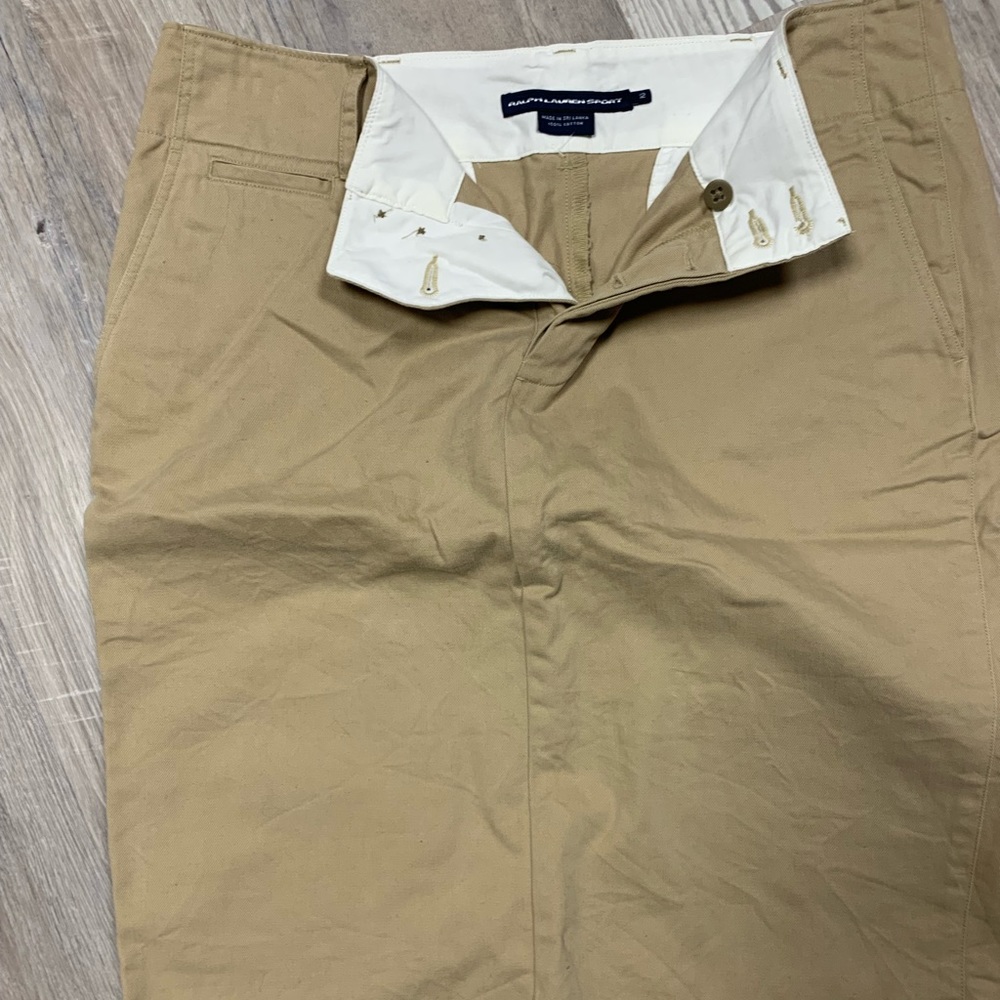 Ralph Lauren Sport Khaki button knee length skirt like new